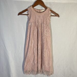 PAPER & TEE pink peach lace overlay scoop neck sleeveless scallop hem top 1X